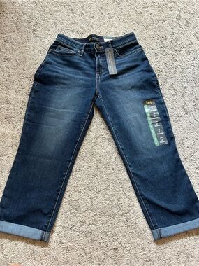 Lee Dark Wash Boyfriend Jeans with Cuffed Hem